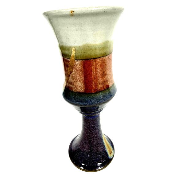 Studio Art Pottery Vintage 7.5" Wine Goblet-Excellent Mint Condition-Stunning! - Picture 3 of 6